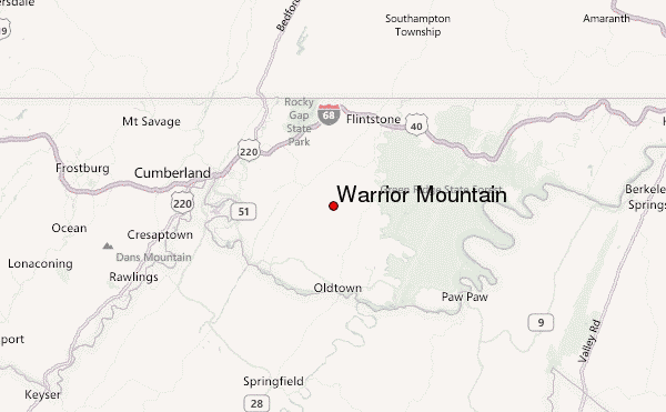 Warrior Mountain Location Map