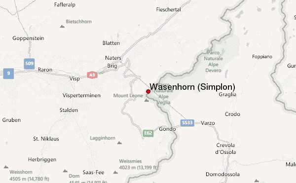 Wasenhorn (Simplon) Location Map