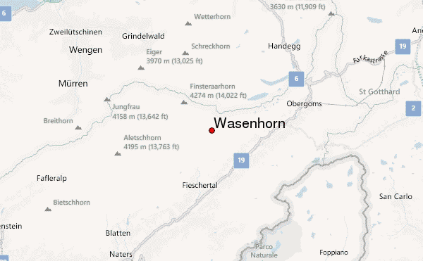 Wasenhorn Location Map