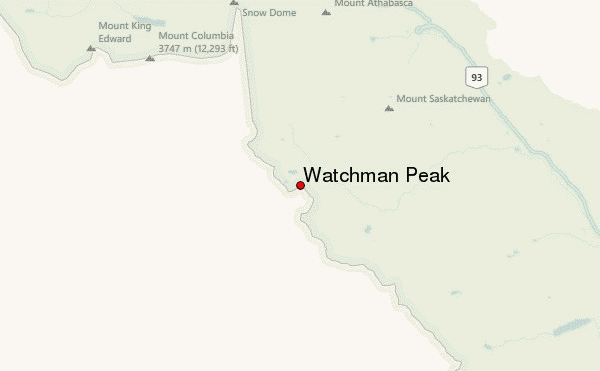 Watchman Peak Location Map