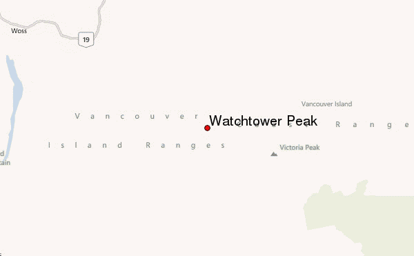 Watchtower Peak (Sutton Range) Location Map