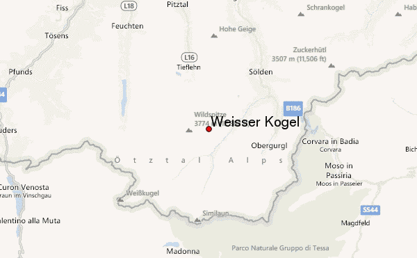 Weißer Kogel Location Map