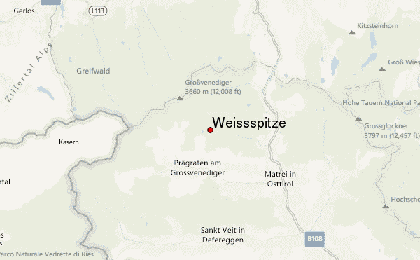 Weissspitze Location Map