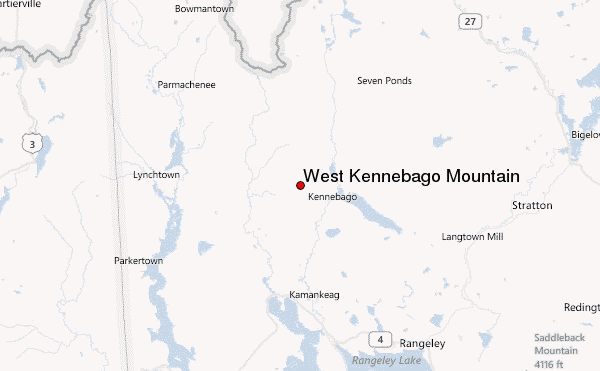 West Kennebago Mountain Location Map