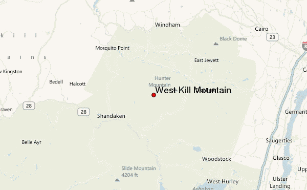 West Kill Mountain Location Map
