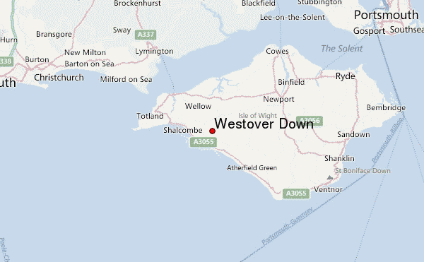 Westover Down (Isle of Wight) Location Map