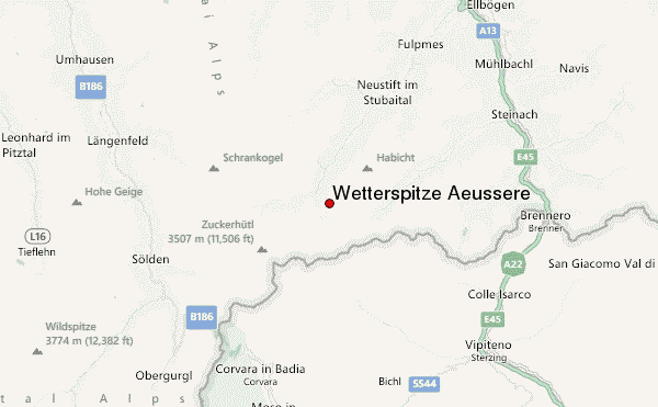 Wetterspitze Aeussere Location Map
