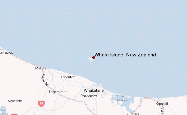 Whale Island, New Zealand Location Map