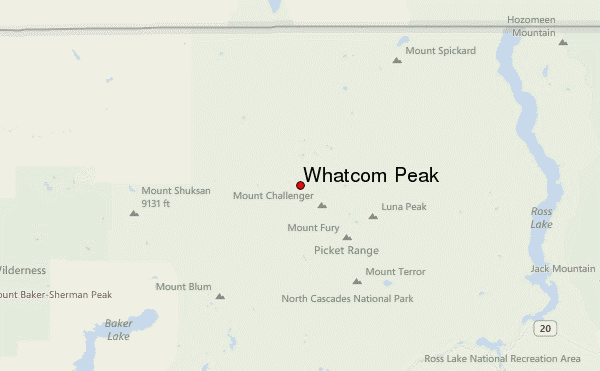 Whatcom Peak Location Map