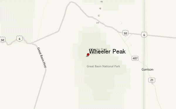 Wheeler Peak Location Map