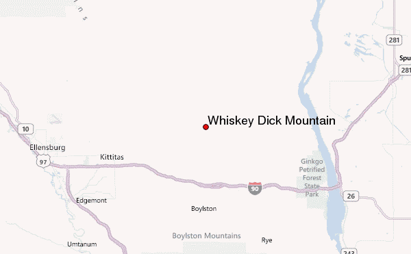 Whiskey Dick Mountain Location Map