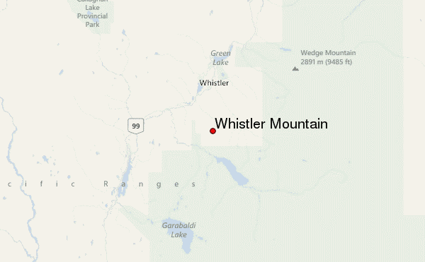 Whistler Mountain (Fitzsimmons Range) Location Map