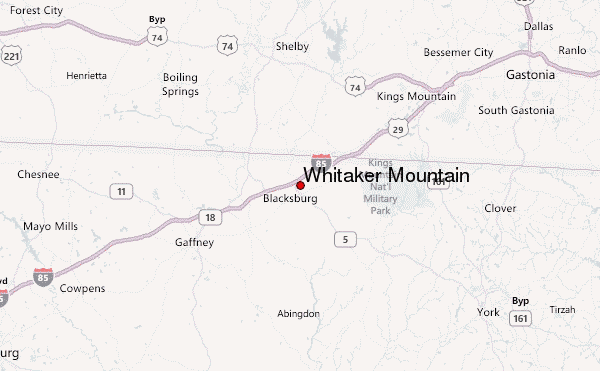 Whitaker Mountain Location Map