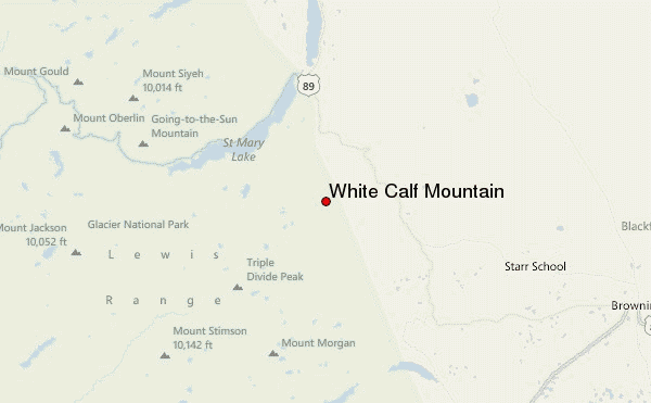 White Calf Mountain Location Map