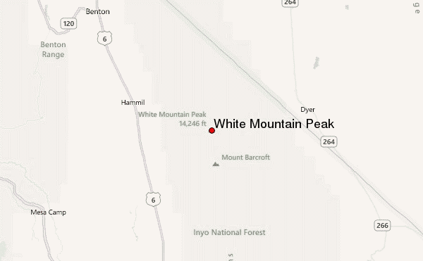White Mountain Peak Location Map