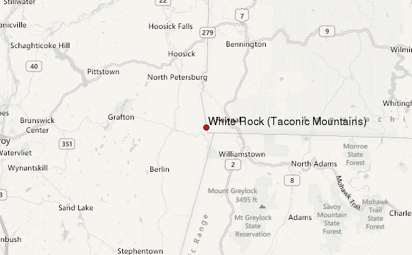 White Rock (Taconic Mountains) Location Map