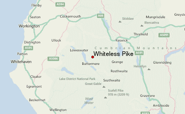 Whiteless Pike Location Map