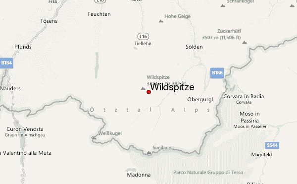 Wildspitze Location Map