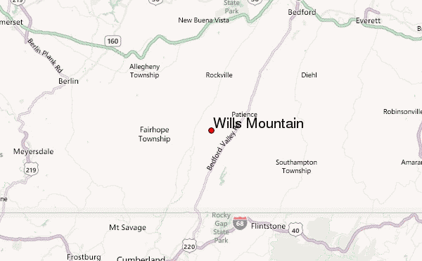 Wills Mountain Location Map