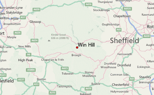 Win Hill Location Map