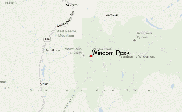 Windom Peak Location Map