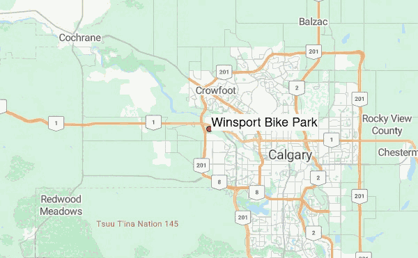 Winsport Bike Park Location Map