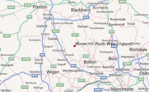 Winter Hill (North West England) Location Map