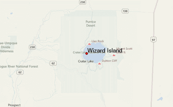 Wizard Island Location Map