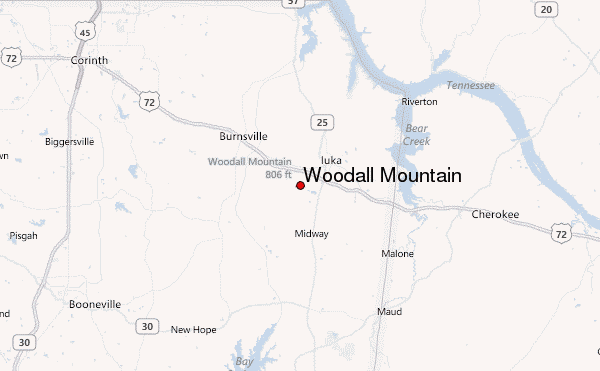 Woodall Mountain Location Map