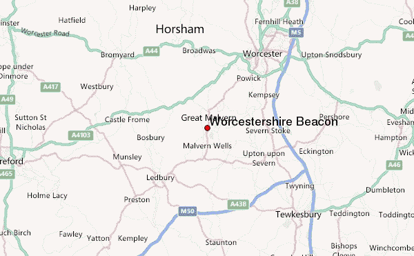 Worcestershire Beacon Location Map