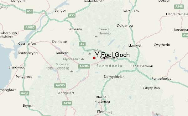 Y Foel Goch Location Map