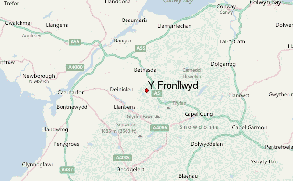 Y Fronllwyd Location Map