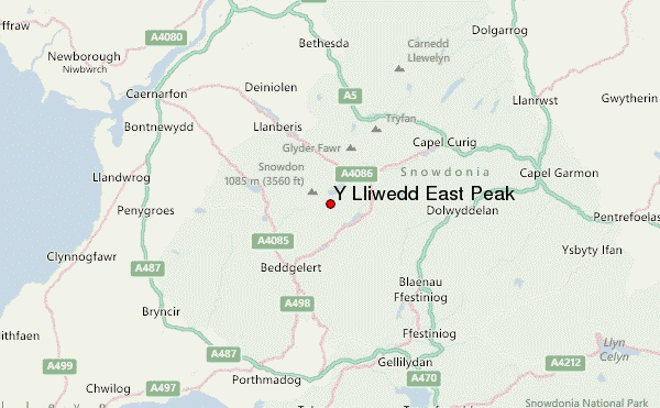 Y Lliwedd East Peak Location Map