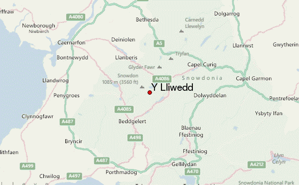 Y Lliwedd Location Map
