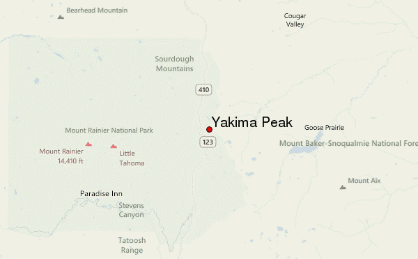 Yakima Peak Location Map