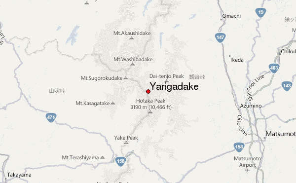 Yarigadake Location Map