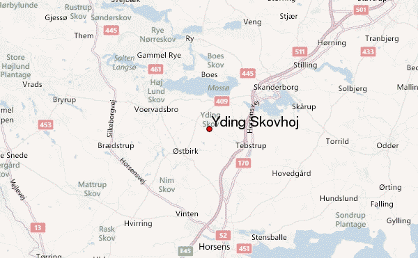 Yding Skovhøj Location Map