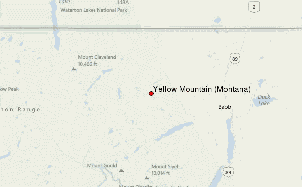 Yellow Mountain (Montana) Location Map