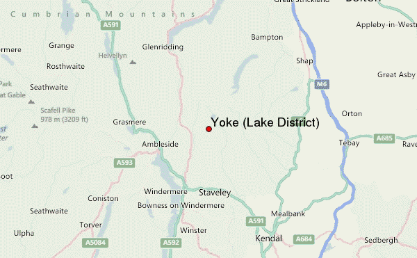 Yoke (Lake District) Location Map