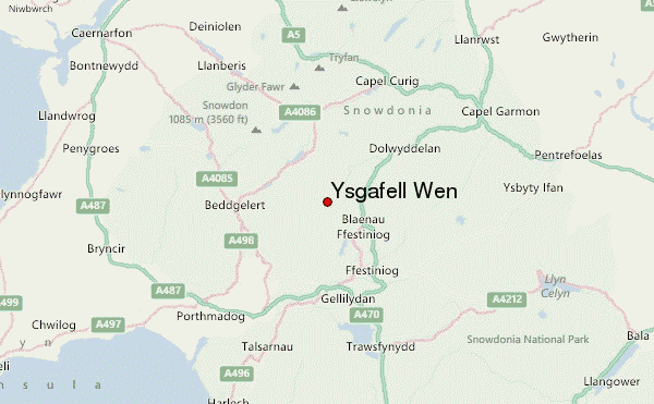 Ysgafell Wen Location Map