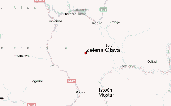 Zelena Glava Location Map
