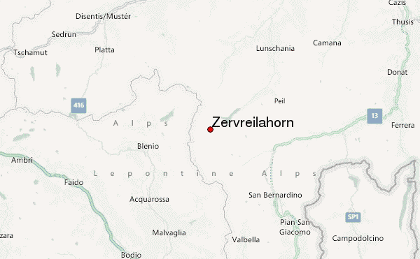 Zervreilahorn Location Map