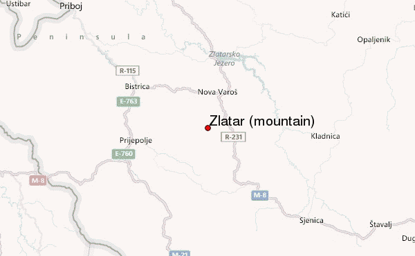 Zlatar (mountain) Location Map