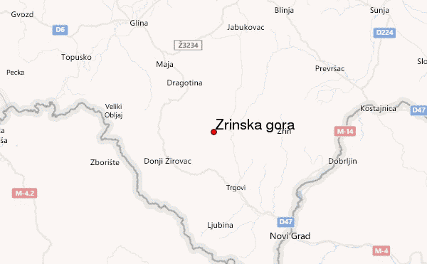 Zrinska gora Location Map