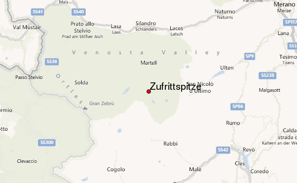 Zufrittspitze Location Map