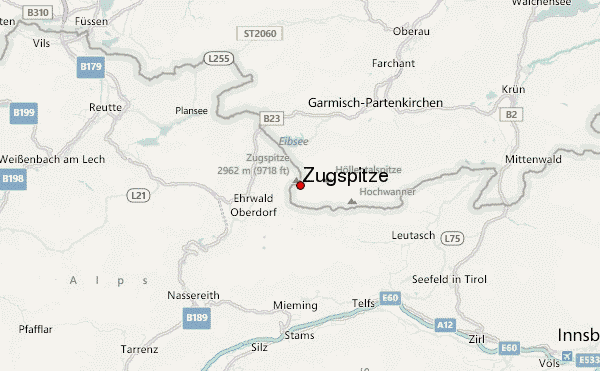 Zugspitze Location Map