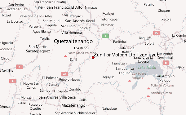 Zunil or Volcan De Tzanjuyub Location Map