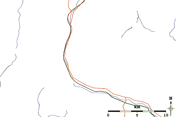 Roads and rivers around A' Bhuidheanach Bheag