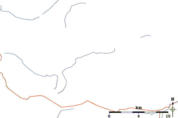 Roads and rivers around A' Chràlaig