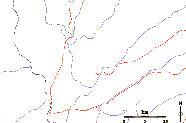 Roads and rivers around Abbott Peak